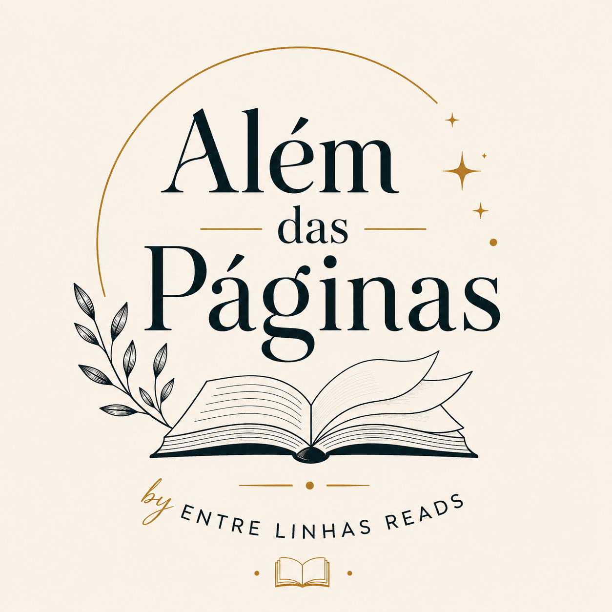 Logótipo Além das Páginas — by Entre Linhas Reads